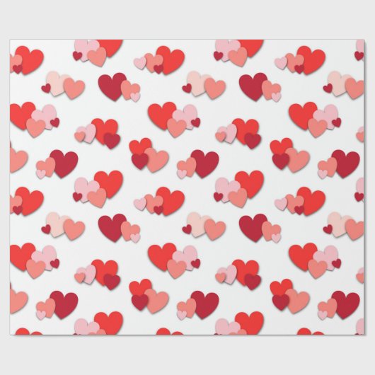 Rotes u. rosa Valentinsgruß-Herz-Packpapier Geschenkpapier (Flach)