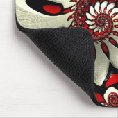 Rotes u. schwarzes gewundenes Fraktal Mousepad (Ecke)