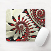 Rotes u. schwarzes gewundenes Fraktal Mousepad (Mit Mouse)
