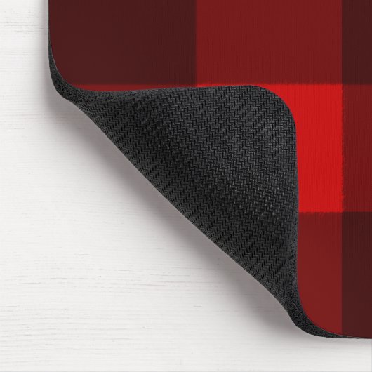 Rotes u. schwarzes kariertes Mousepad (Ecke)