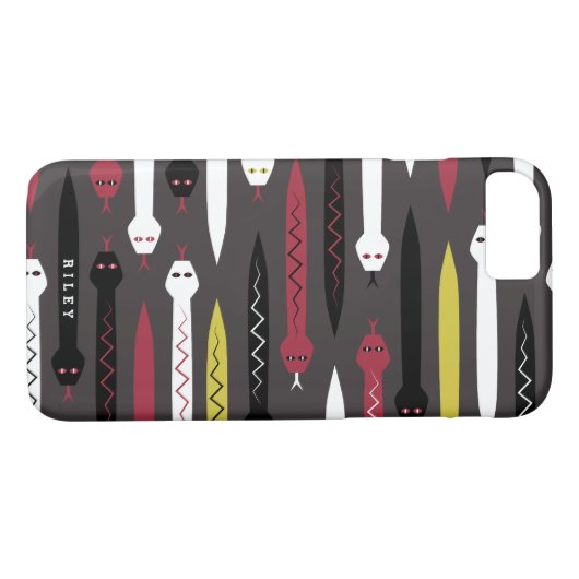 Rotes u. schwarzes Schlangen-Muster - Case-Mate iPhone Hülle (Rückseite (Horizontal))