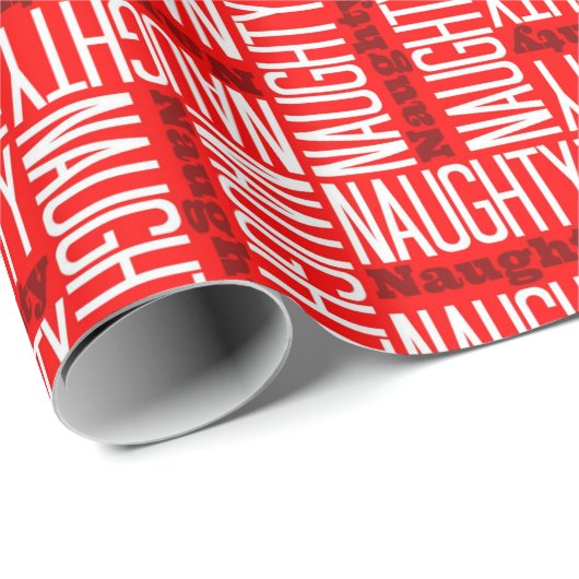 Rotes u. weißes freches Weihnachten Geschenkpapier (Rolleneckpunkt)