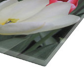 Rotes u. weißes Frühlings-Tulpe-Schneidebrett Schneidebrett (Ecke)