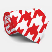 Rotes u. weißes Hahnentrittmuster-Muster Krawatte (Gerollt)