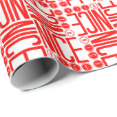 Rotes u. weißes Nizza Weihnachten Geschenkpapier (Rolleneckpunkt)