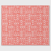 Rotes u. weißes Nizza Weihnachten Geschenkpapier (Flach)