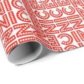 Rotes u. weißes Nizza Weihnachten Geschenkpapier (Rolleneckpunkt)