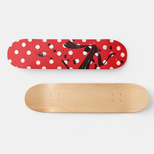 Rotes u. weißes Tupfen-Baut.-Skateboard Skateboard (Horizontal)