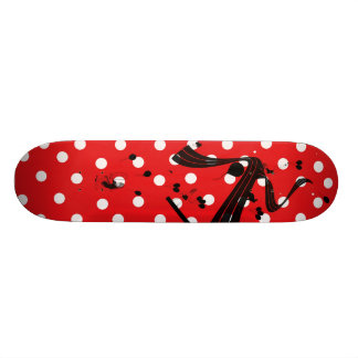 Rotes u. weißes Tupfen-Baut.-Skateboard Skateboard