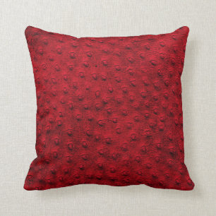 Rotes übergroßes Strauß-Leder-Korn-Kissen Kissen