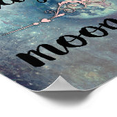 Rotes und Aquamarines Bleibe Wildmond-Kind Poster (Ecke)