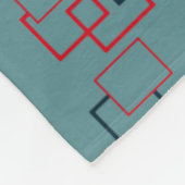 Rotes und Aquamarines Squares Delight Fleecedecke (Ecke)