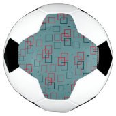 Rotes und Aquamarines Squares Delight Fußball (Gedreht)