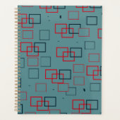 Rotes und Aquamarines Squares Delight Planer (Vorderseite)