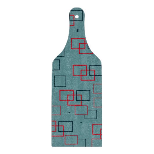 Rotes und Aquamarines Squares Delight Schneidebrett (Vorderseite)