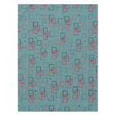 Rotes und Aquamarines Squares Delight Tischdecke (Vorderseite)