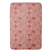 Rotes und Beige feines Blumenmuster Badematte (Vorderseite Vertikal)