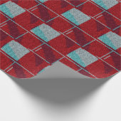 Rotes und Beige Strick-Strickpapier Geschenkpapier (Ecke)