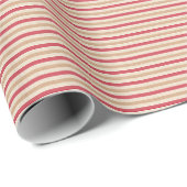 Rotes und beigefarbenes Streifenpapier Geschenkpapier (Rolleneckpunkt)