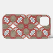 Rotes und Beiges Blumenmuster Case-Mate iPhone Hülle (Rückseite (Horizontal))
