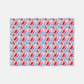 Rotes und blau gekrümmtes Fraktal Fleecedecke (Vorderseite (Horizontal))