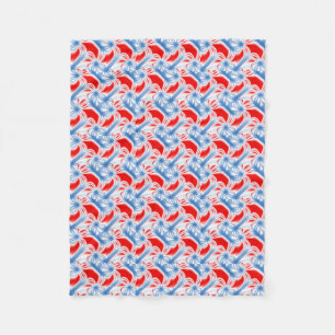 Rotes und blau gekrümmtes Fraktal Fleecedecke