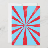 Rotes und blauer Zirkus Geburt Einladung (Rückseite)