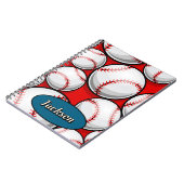 Rotes und blaues Baseballmuster Notizblock (Linke Seite)