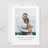 Rotes und blaues blumengeschmücktes Hochzeitsfest- Save The Date (Rückseite)