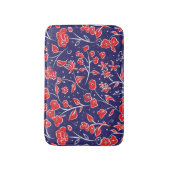 Rotes und blaues Blumenmuster Badematte (Vorderseite Vertikal)