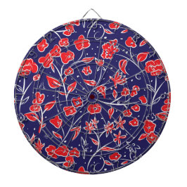 Rotes und blaues Blumenmuster Dartscheibe