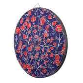 Rotes und blaues Blumenmuster Dartscheibe (Vorderseite rechts)