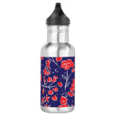 Rotes und blaues Blumenmuster Edelstahlflasche (Rechts)