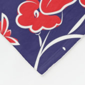 Rotes und blaues Blumenmuster Fleecedecke (Ecke)