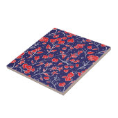 Rotes und blaues Blumenmuster Fliese (Seite)