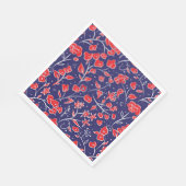 Rotes und blaues Blumenmuster Serviette (Ecke)