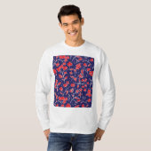 Rotes und blaues Blumenmuster T-Shirt (Vorne ganz)