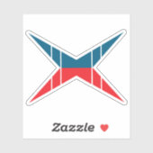 Rotes und blaues Buchstaben-X-Monogramm Aufkleber (Blatt)