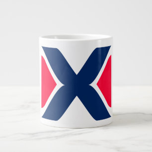 Rotes und blaues Buchstaben-X-Monogramm Jumbo-Tasse