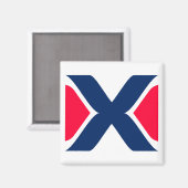 Rotes und blaues Buchstaben-X-Monogramm Magnet (Vorderseite/Rückseite)