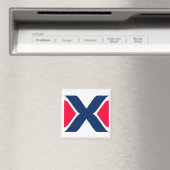 Rotes und blaues Buchstaben-X-Monogramm Magnet (In Situ (Geschirrspüler))