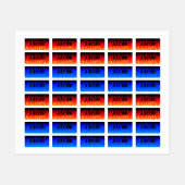 Rotes und blaues Frisierte Auto Flammen Metall Etiketten (Blatt)