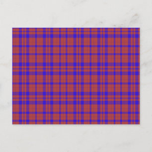 Rotes und blaues geometrisches kariertes postkarte