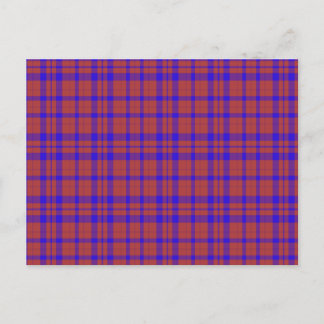 Rotes und blaues geometrisches kariertes postkarte