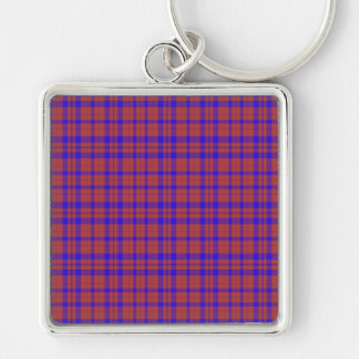 Rotes und blaues geometrisches kariertes schlüsselanhänger