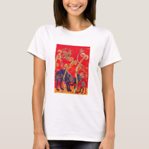 Rotes und blaues Kamel-T-Shirt T-Shirt