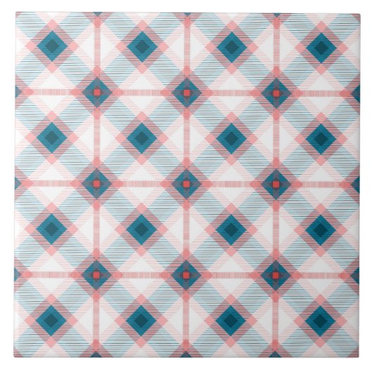 Rotes und blaues kariertes fliese (Vorderseite)