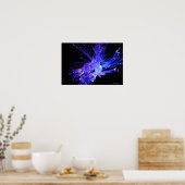 Rotes und blaues Licht aus der Faseroptik Poster (Küche)