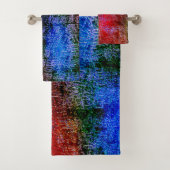Rotes und blaues Material mit Ölfarbe Badhandtuch Set (Insitu)