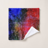 Rotes und blaues Material mit Ölfarbe Badhandtuch Set (Waschlappen)